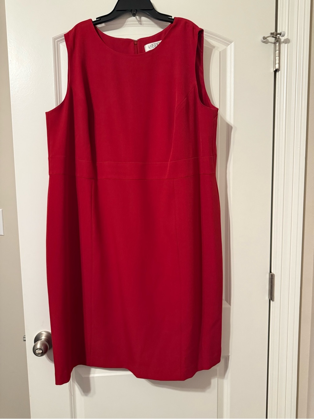 Classic Sleeveless Red Sheath Dress - Kasper